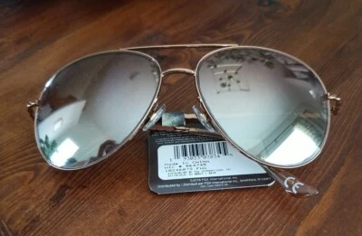 Gafas de sol de diseñador Panama Jack, doradas, estilo aviador 100 % protección UVA400 Foto 1 de 2