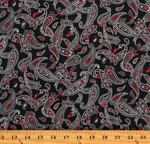 Cotton Bandana Pattern Paisleys Designs Fabric Print by the Yard D772.67 - Picture 1 of 1