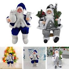Traditional Santa Claus Figurine with Gift Bag Santa Claus Sitting Doll for Home