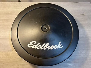 Edelbrock 14" powder coated air cleaner assembly w/4" air filter Ford Chevy - Picture 1 of 8