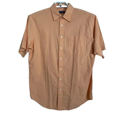 Daniel Cremieux Classics Shirt Orange Seersucker Sz M Short Sleeve Button Up - Image 1 of 4