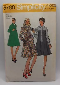 Simplicity 1973 Sewing Pattern #5788 Dress Jumper Size 14 Bust 36 Hip 38 Uncut - Picture 1 of 2