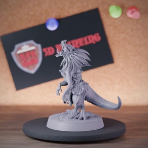Dinosaur Velociraptor Miniature Monster Dinosaur Dungeons and Dragons Mini TTRPG - Picture 1 of 8