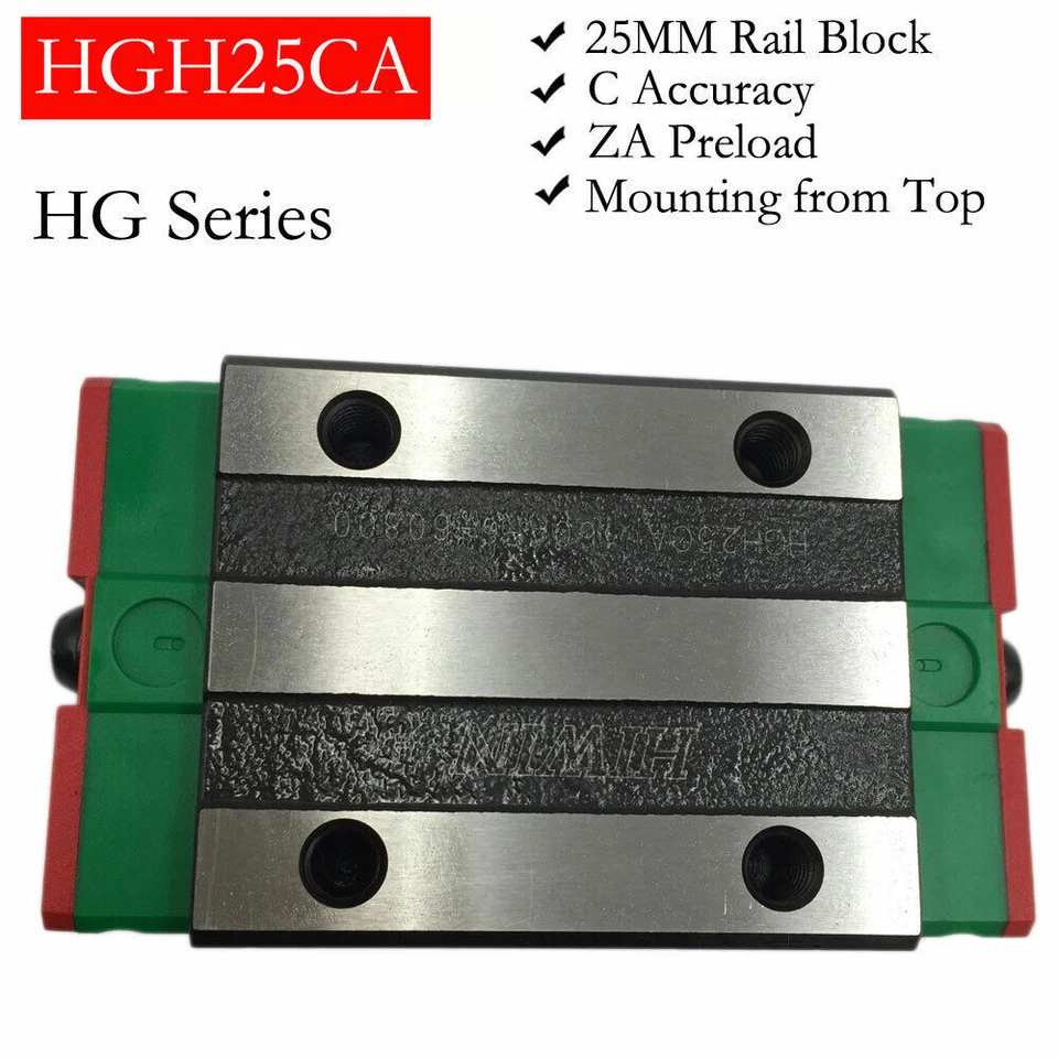 HIWIN HGH15CA HGH20CA HGH25CA HGH35CA Slider Linear Rail Block Carriage CNC - Image 1 of 4
