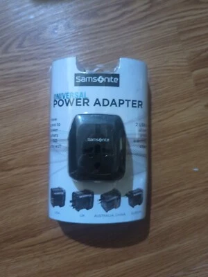 УНИВЕРСАЛЬНЫЙ АДАПТЕР ПИТАНИЯ Samsonite (2 порта USB), НОВЫЙ — элегантный компактный дизайн - Изображение 1 из 2
