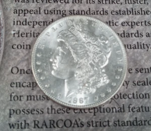 SILVER 1887 SILVER  MORGAN DOLLAR TP-6134 - Picture 1 of 2