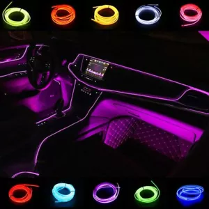 1-5m LED Glow Neon EL Wire Light String Strip Rope Tube Car Party Decor - Picture 1 of 26