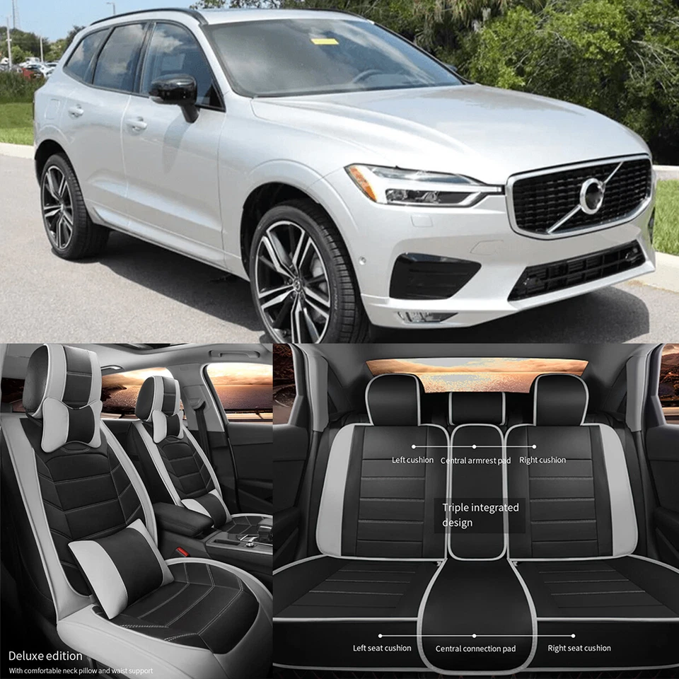 Almohadas de respaldo cojín funda asiento 5 asientos PU para Volvo XC40 XC60 XC70 Foto 1 de 4