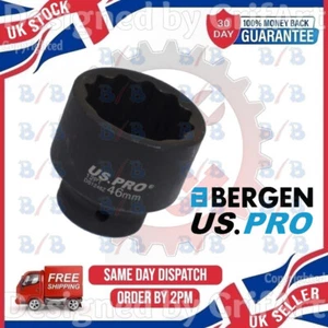 46 MM 3/4 ZOLL ANTRIEB 12 PUNKT EINZEL CR-MO METRISCH SCHLAGSCHRAUBER SECHSKANT STECKSCHLÜSSEL LANGE REICHWEITE - Bild 1 von 4