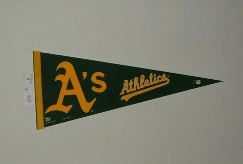 OAKLAND ATHLETICS A'S GREEN AND GOLD  FELT WALL PENNANT 12" X 30"  NEW MLB Cover