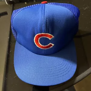 Cappello vintage Chicago Cubs blu MLB berretto elastico anni 70 80 USA MLB baseball - Foto 1 di 3