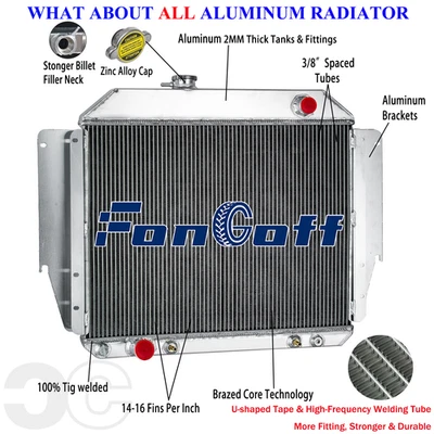 3Row Radiator Fits 1979-91 Ford E100 E150 E250 E350 Econoline Club Wagon 5.8L AT - Image 1 of 4