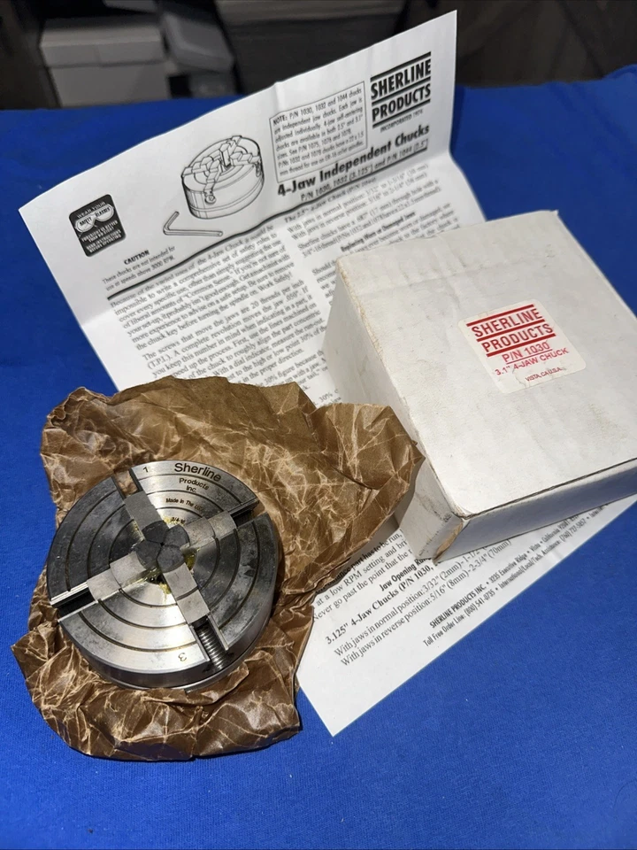 Portabrocas Sherline 1030 - 3,1 pulgadas 4 mordazas nuevo stock antiguo Foto 1 de 4