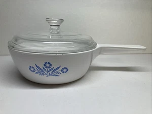 CorningWare Blue Cornflower P81B 1 Pint Menuette Pan Lid P81C - Picture 1 of 16