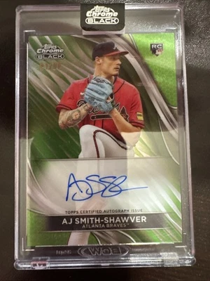 2024 Topps Chrome Black AJ Smith-Shawver Auto Green Refractors /99 #CBA-AS - Image 1 of 2