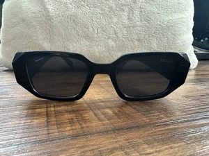 Prada PR17WS 1AB5S049 Women's Sunglasses 49 mm Black / Dark Grey Lens - Picture 1 of 8