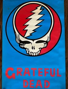 Cartel de música rock vintage original Grateful Dead 1985 azul sellado 23"x35" 🔥💀🔥 - Imagen 1 de 4