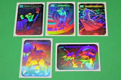 Impel Marvel Universe 1990 serie 1 holograma inserción 5 juego de tarjetas MH1-MH5 SPIDERMAN Foto 1 de 4