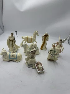 🌟9 teilige Hawthorne Village Silver Blessings Porzellan Krippe 2004🌟 - Bild 1 von 15