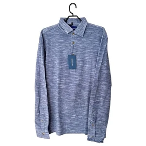 Christian Kimber Tucci Men’s Blue Cotton Long Sleeved Polo Shirt Size XL - BNWT - Picture 1 of 6