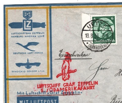 GERMANY Cover ZEPPELIN Air *5.SÜDAMERIKAFAHRT* 1933 ARGENTINA Reg BIRDS KZ290 - Image 1 of 4
