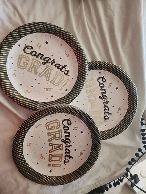 Graduation Paper Plates 3 Pack, 36 Plates Total, Congrats Grad - Image 1 of 3