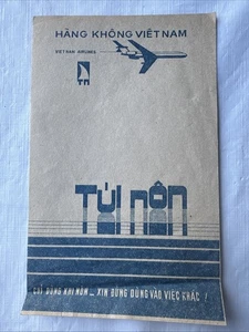 Bolsa de vómito Barf enfermedad aérea Vietnam Airlines aerolínea nacional vintage - Imagen 1 de 3