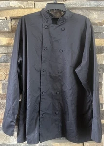 Chef Works Jacket Sz XL Long Sleeve Black RN# 107730 Cotton Blend Button up - Picture 1 of 9