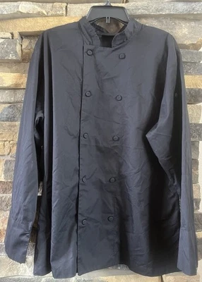 Chef Works Jacket Sz XL Long Sleeve Black RN# 107730 Cotton Blend Button up - Image 1 of 4