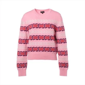 CHANEL Pink/Multicolor Interlocking CC Logo/Chain Knit Sweater F 36/US 4 - Picture 1 of 20