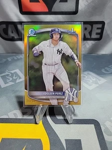Edgleen Perez 2025 Bowman Chrome 1st TRUE GOLD /50 #BCP-80 Yankees - Picture 1 of 2