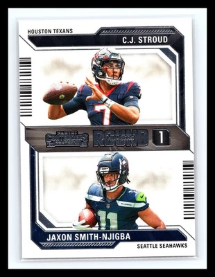 💥 CJ Stroud + Jaxon Smith Njigba 2023 Contenders Round Numbers RC # 4 - Image 1 of 2