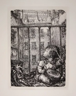 A. Paul Weber (1893-1980) Lithografie VERDAMMTER LAUSEBENGEL 1966 - Bild 1 von 2