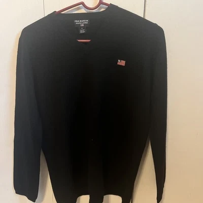 Suéter Vintage Polo Jeans Co. Ralph Lauren Negro Lana Cuello en V Mujer Talla S Foto 1 de 4