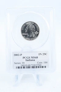 2002-P PCGS MS68 Indiana State Quarter Business Strike 25C - Picture 1 of 2