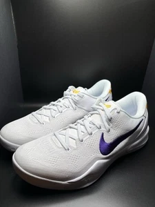 Nike Kobe 8 Protro Lakers Home Sz 11 DS White Court Purple University Gold - Picture 1 of 7