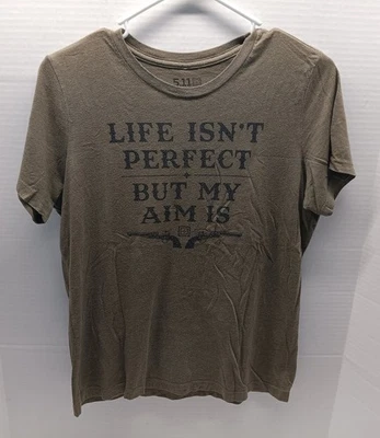 Camiseta verde militar 5.11 Tactical AIM PERFECT Range - mediana para mujer **USADA EN EXCELENTE ESTADO** Foto 1 de 4