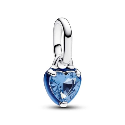 PANDORA Schmuck Anhänger Silber Blaues Chakra Herz 793042C02 - Bild 1 von 4