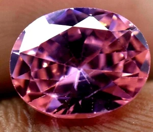 SPARKLING TREATED CAMBODIAN PINK ZIRCON 6.10 CT CERTIFIED OVAL CUT GEMSTONE - Picture 1 of 2