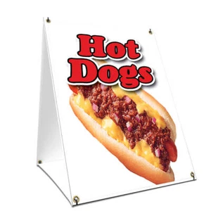 Insegna e palo da giardino Hot Dogs finestra coroplast in plastica per esterni - Foto 1 di 4