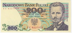Billete Polonia 200 Zlotych 1988 UNC P144c - Imagen 1 de 2