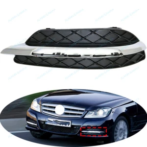 Left Fog Light Cover Grille Chrome Trim For Mercedes Benz W204 C Class 2012-2015 - Picture 1 of 4