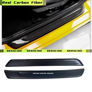 Fits 2020-2024 Toyota Supra A91 Door Sills Threshold Carbon Fiber Panels Cover - Picture 1 of 11
