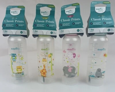 Surtido de botellas Evenflo Classic Print (4) de 8 oz Foto 1 de 4
