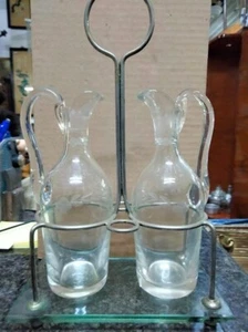 antica oliera acetoliera cristallo molato art deco 900 - Foto 1 di 4