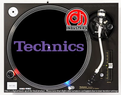 DJ INDUSTRIES Technics Classic Purple on Black - DJ slipmat for LP turntable record player