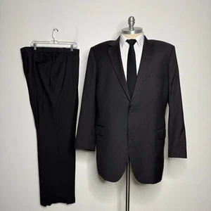 Traje de hombre Jos A Bank 50XL negro lana espiga dos piezas pantalones 42W - Imagen 1 de 15