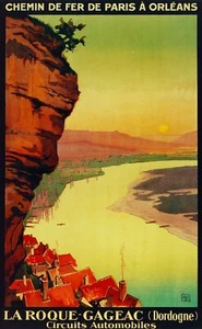 Chemins de Fer La Roque Gageac Decorative Poster. Fine Graphic Art Design. 2842 - Picture 1 of 1