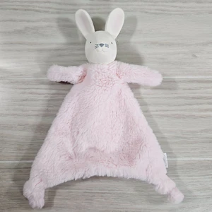 Mud Pie Bunny Rabbit Lovey Pink Soft Body Rubber Head Security Blanket - Picture 1 of 5