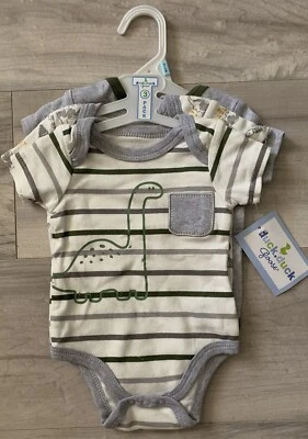 Pack de 3 body de 1 pieza Duck Duck Goose talla 0-3 meses para niños nuevos con etiquetas dinosaurios Foto 1 de 4